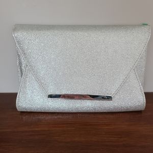 Apt 9 silver glitter clutch handbag